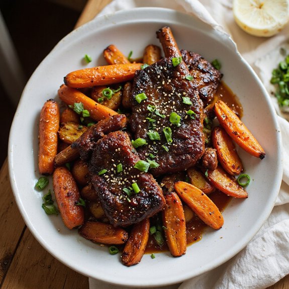 savory apple miso ribs