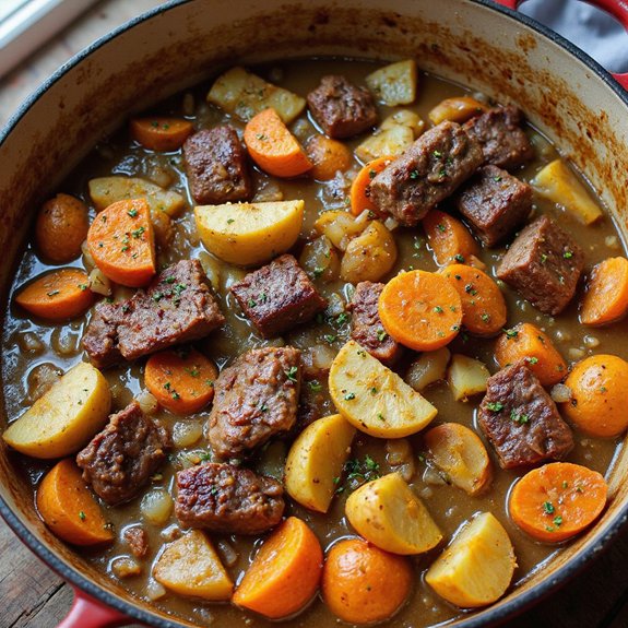 savory apple mustard beef stew