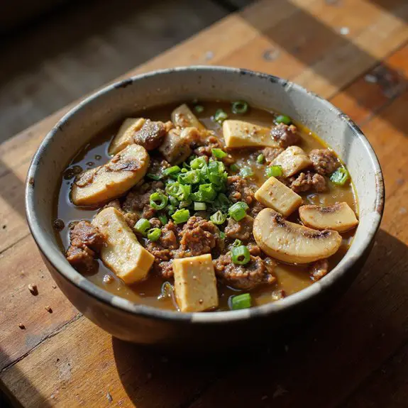 savory beef miso soup