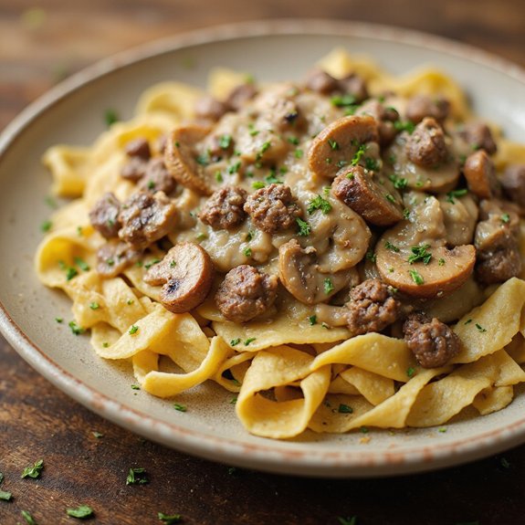 savory beef pasta dish