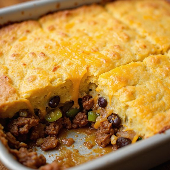 savory cornbread and beef