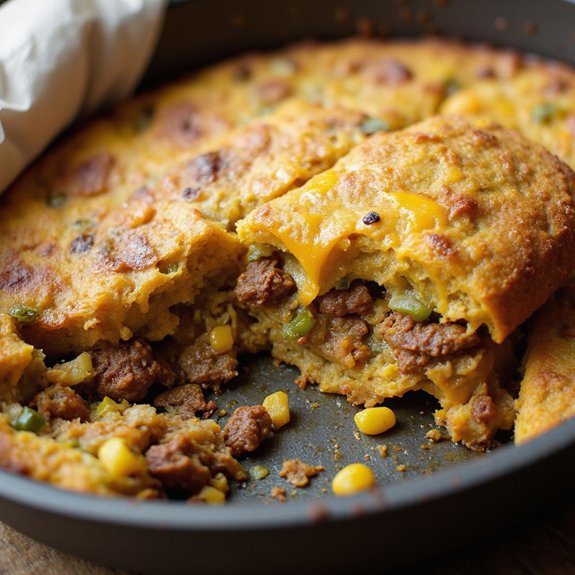 savory cornbread with beef