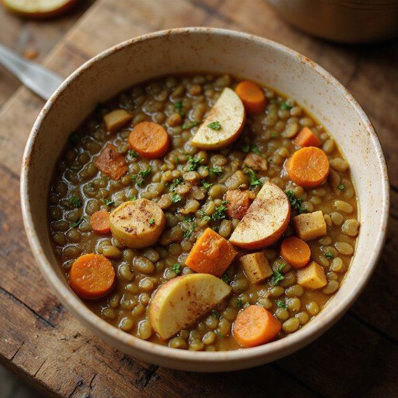 savory lentil apple stew