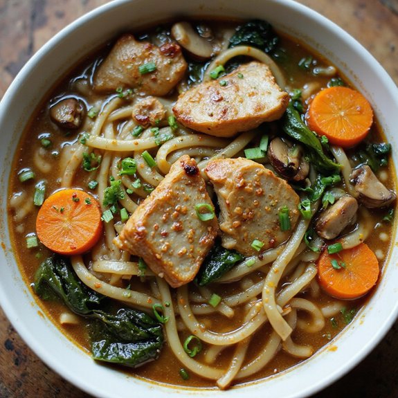savory noodle and soup