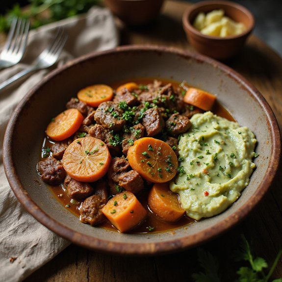 savory stew with broccoli