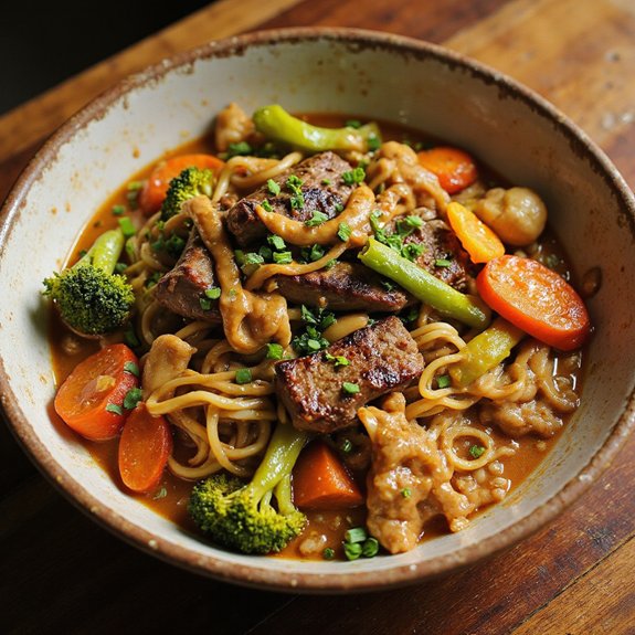 spicy beef barley ramen