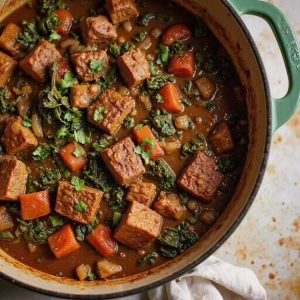 spicy beef kale dish