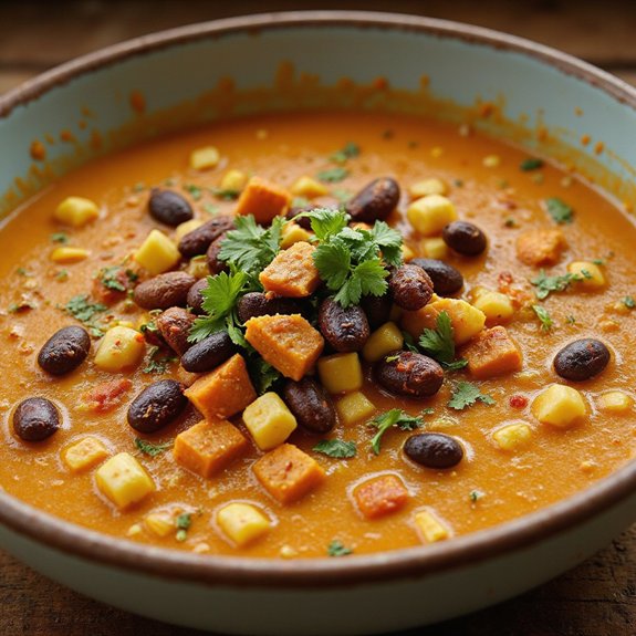 spicy pumpkin bean soup