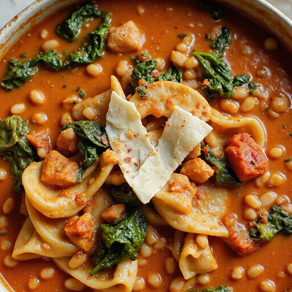 spinach barley lasagna soup