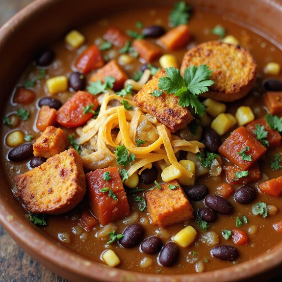 taco soup with croutons