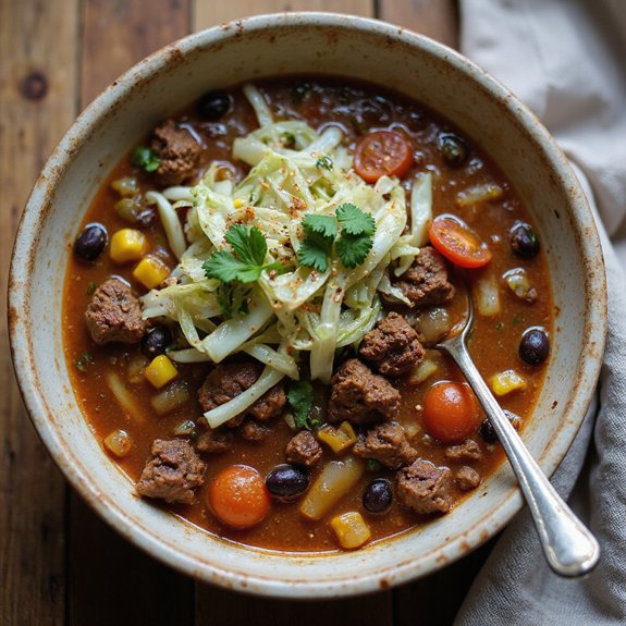 taco soup with slaw