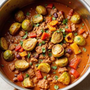 turkey chili with sprouts