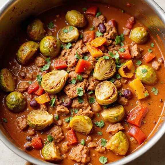 turkey chili with sprouts