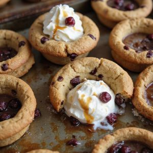 Ice Cream Float Chocolate Chip Cookie Cups