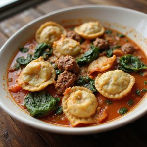 Lasagna Soup With Sweet Potato Ricotta Dumplings
