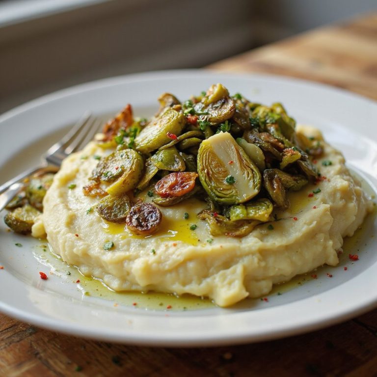 Mashed Potatoes With Pickled Brussels Crunch