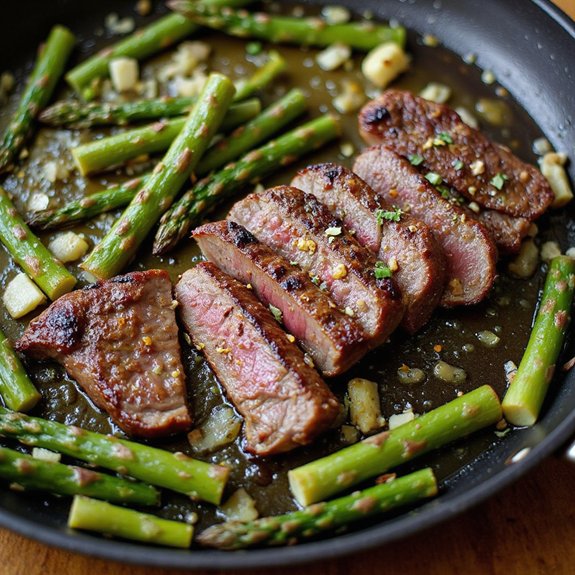 asparagus garlic butter steak
