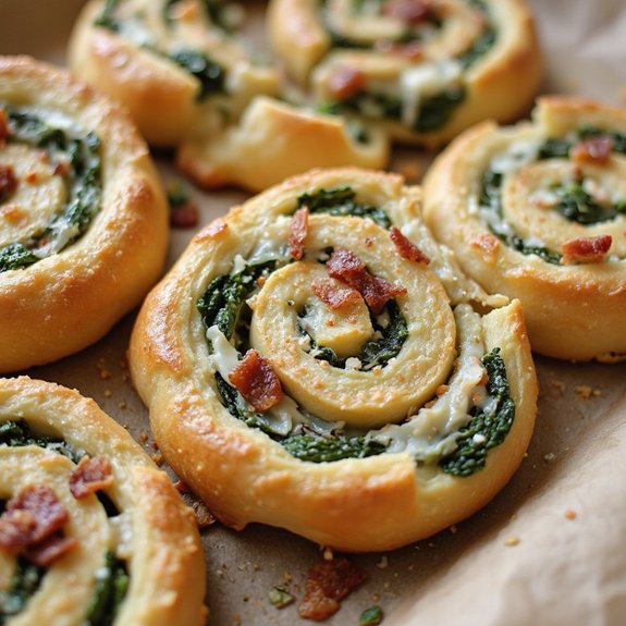 bacon spinach cream cheese pinwheels