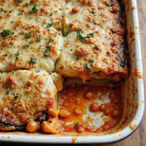 baked eggplant chickpea parmesan