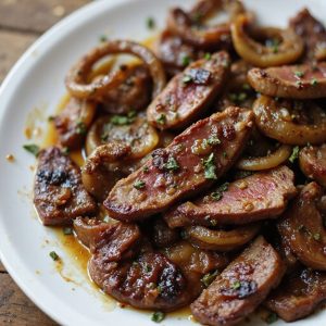 balsamic caramelized onion steak