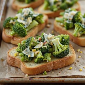 broccoli garlic butter bruschetta