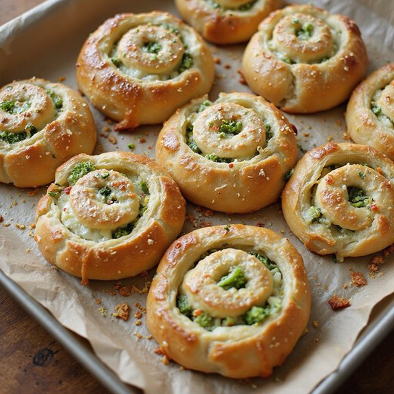broccoli parmesan garlic pinwheels