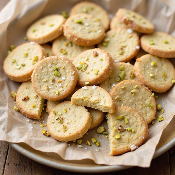 brown butter pistachio shortbread cookies