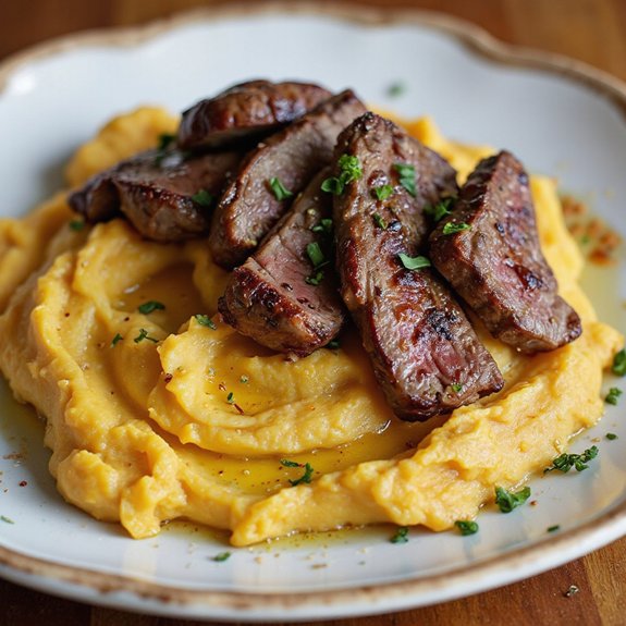 butternut squash mash steak