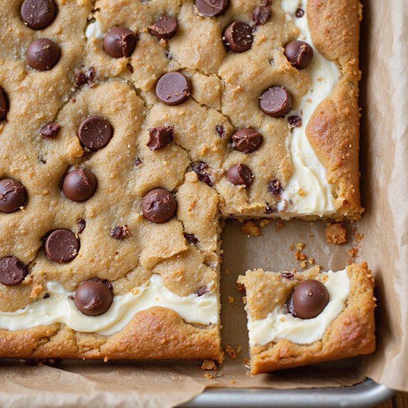 cheesecake layered chocolate chip bars