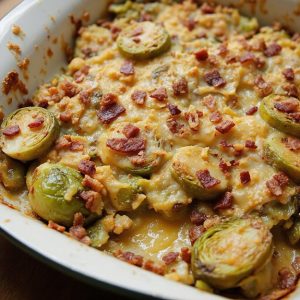 cheesy bacon brussels sprouts casserole