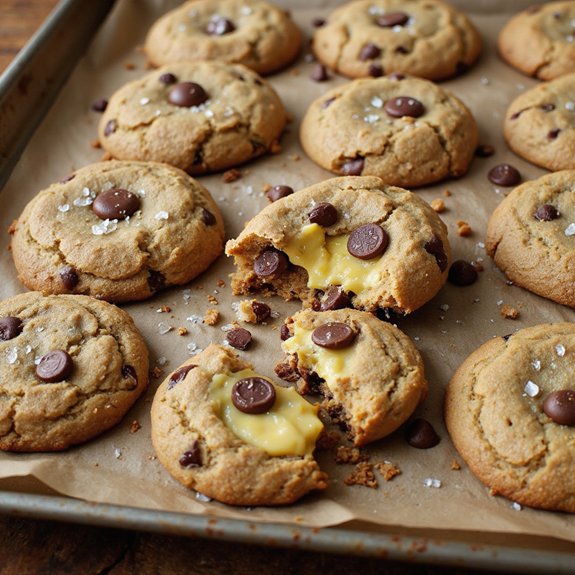 chewy chocolate chip custard filled