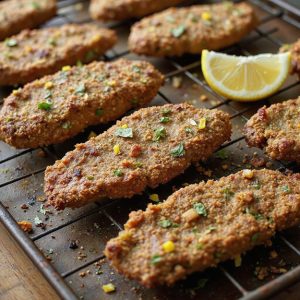 chickpea quinoa crusted steak strips
