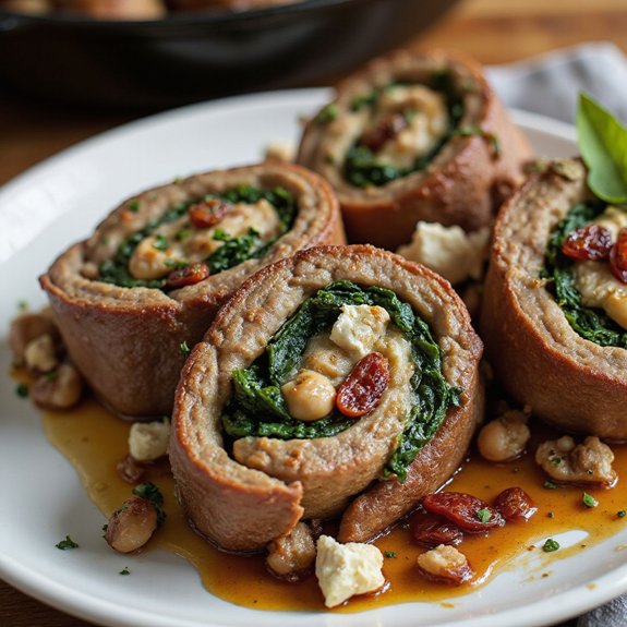 chickpea spinach stuffed steak