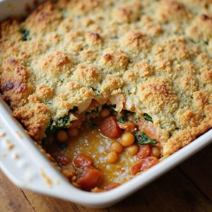 chickpea spinach tomato casserole