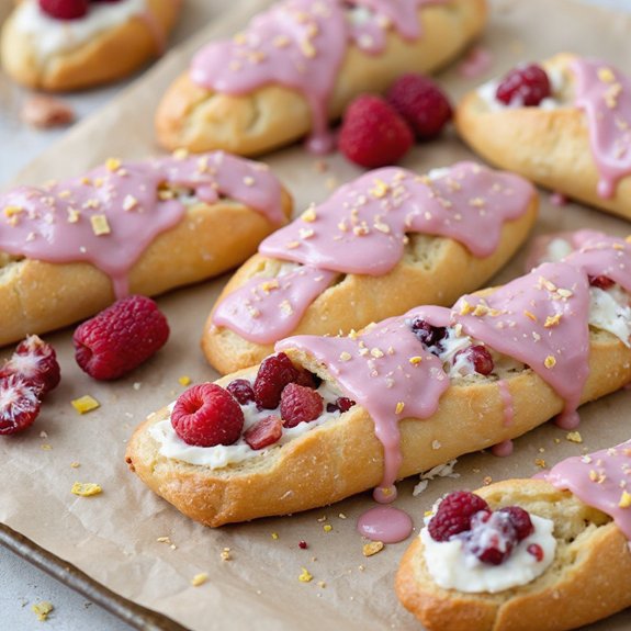 citrus raspberry filled choux