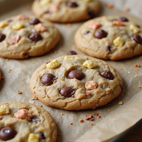 colorful crunchy chocolate chip cookies