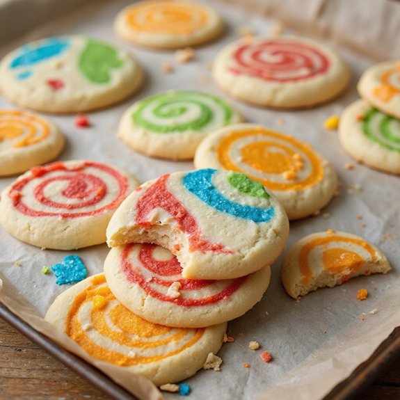 colorful gelatin swirl cookies