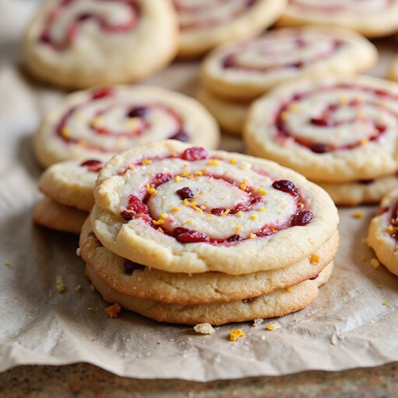 cranberry orange swirled pinwheels