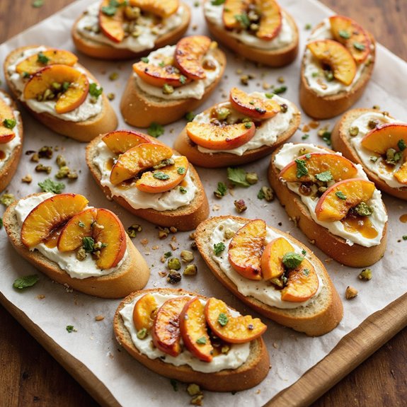 cream cheese peach bruschetta