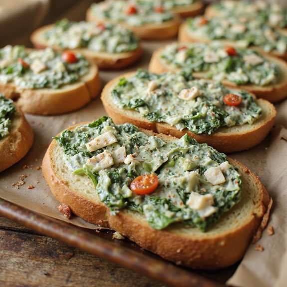 cream cheese spinach bruschetta