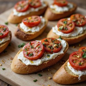 cream cheese tomato bruschetta