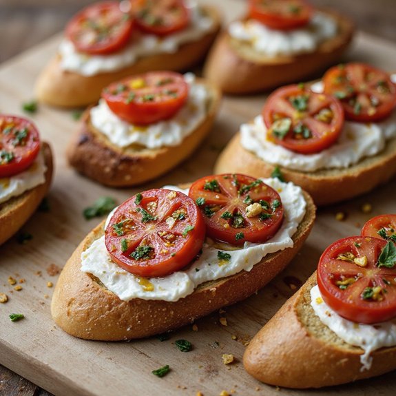 cream cheese tomato bruschetta