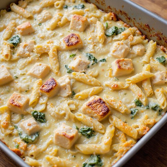 creamy chicken spinach bake