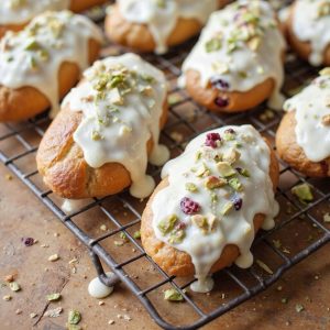 creamy cranberry pistachio eclairs