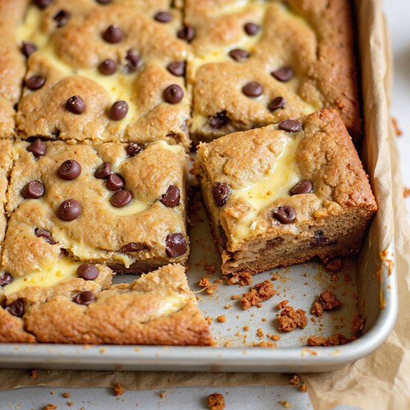 creamy custard swirl blondies