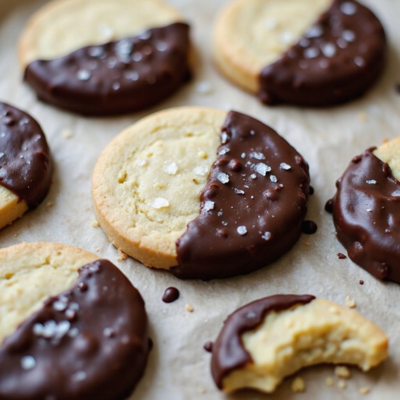 dark chocolate dipped shortbread cookies