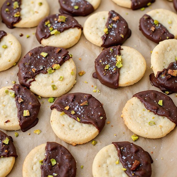 dark chocolate pistachio shortbread