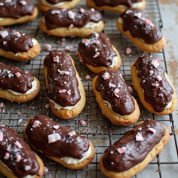 festive chocolate filled pastry clairs