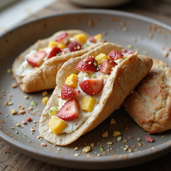 fruity pebble eclair cheesecake taco