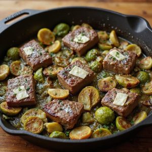 garlic butter brussels sprouts casserole